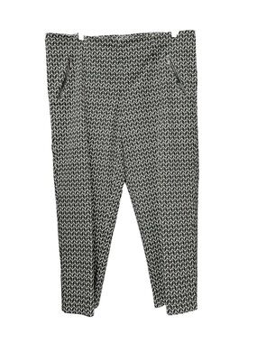 Michel Studio Black & White Zigzag Print Chinos Size 1X
